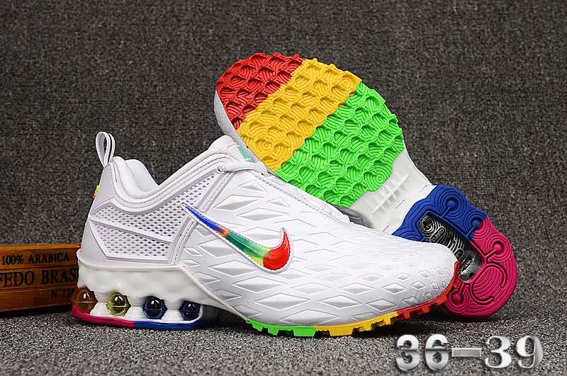 Women Nike Shox Reax Run White Rainbow Colorway Shoes
